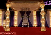 Affordable Crystal Pillars Wedding Mandap USA