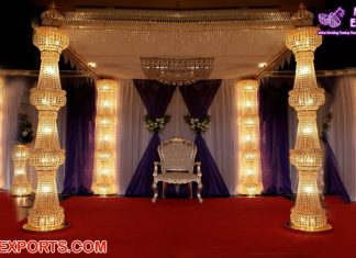 Affordable Crystal Pillars Wedding Mandap USA