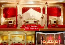 Amazing Wedding Decor White Crystal Mandap