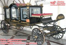 Antique Black & Gold Funeral Horse Carriage