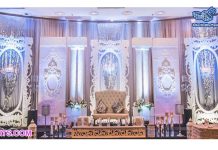 Asian White Theme Christian Wedding Stage