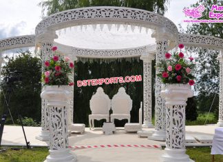 Beautiful Outdoor Wedding White Mandap Decoration