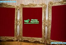 Best Wedding Reception Stage Gold Frames
