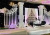 Heavenly Wedding White Theme Reception Stage