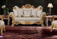 Hot Selling White Gold Living Room Furniture