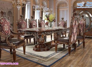 Luxury 8 Seater Wooden Dining Table & Chairs