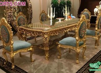 Luxury Hand Carving Dining Table Set