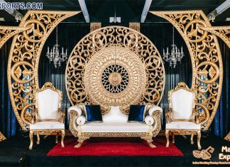 Stunning Wedding Stage Gold Medallion Frame