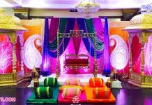 Traditional Mehndi Sangeet/Night Event Stage Traditional Mehndi Sangeet Night Event Stage
