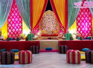 Wedding Sangeet Ceremony Bright & Colorful Backdrops Wedding Sangeet Ceremony Bright & Colorful Backdrops
