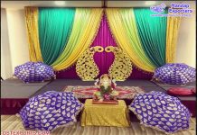 Affordable Wedding Sangeet Setup With Umbrellas