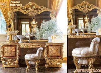 Baroque Gold Leaf Antique Dresser Mirror Baroque Gold Leaf Antique Dresser Mirror