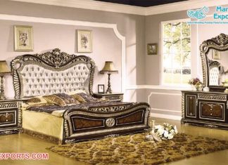 Classic Teak Wood King Size Bedroom Furniture Set