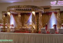 Impressive Wedding Ceremony Golden Crystal Mandap Impressive Wedding Ceremony Golden Crystal Mandap