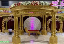 Srilankan Golden Wedding Mandap Decoration