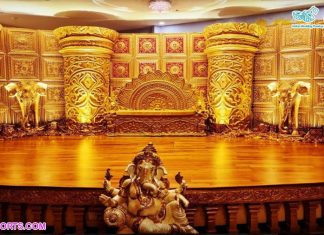 Tamil Wedding Theme Reception Stage Decor
