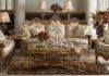 Wooden Baroque Style Living Room Sofa Set