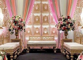Arabic Wedding Stage White & Gold Sofa Set