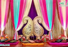 Beautiful Heena Sangeet Stage Curtains Drapes