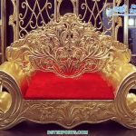 Designer Golden Look Bridegroom Wedding Sofa