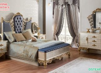 European Baroque Style Wooden Bedroom Set