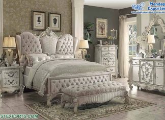 Italian Hand Carved Solid Wood Bedroom Set