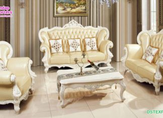 Italian Leather Tufted Hand Carved Sofa Set Italian Leather Tufted Hand Carved Sofa Set