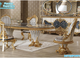 Luxury Italian Style Dining Table Chair Set