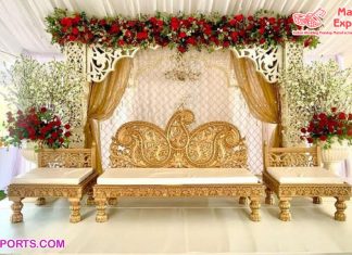 Muslim Wedding Golden Sofa Set for Sale Muslim Wedding Golden Sofa Set for Sale