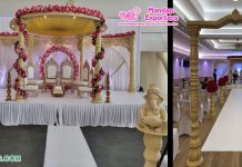 Newly Designed Wooden Mandap For Gujarati Weddings Newly Designed Wooden Mandap For Gujarati Weddings
