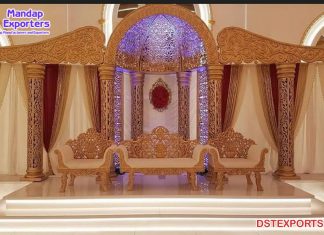 Tamil Wedding Ceremony Gold Look Fiber Stage