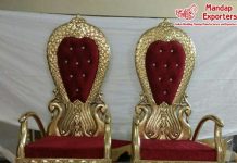 Wholesale Golden Carved Wedding Throne Chairs