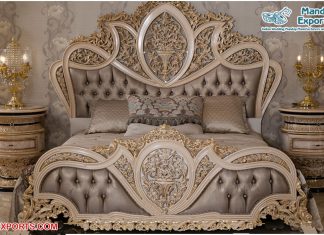 Fabulous French Gold Leaf Bed & Nightstands