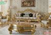 Golden Finish 5 Seater Living Room Sofa Set Golden Finish 5 Seater Living Room Sofa Set