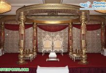 Golden Wedding Bottle Crystal Pillars Maharani Mandap Golden Wedding Bottle Crystal Pillars Maharani Mandap