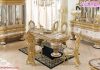 Italian Hand Carved Gold Carving Dining Set Italian Hand Carved Gold Carving Dining Set