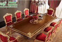 Italian Metallic Gold Dining Table Set For Sale