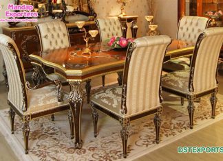 Italian Style 7 Pieces Dining Table Set