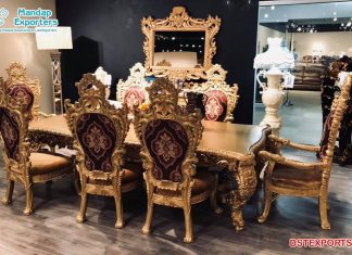 Victorian 8 Seater Solid Wood Dining Table Set