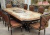 Victorian Brown Finish Metallic Dining Set
