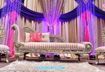 Wedding Stage Silver Loveseat & Chairs