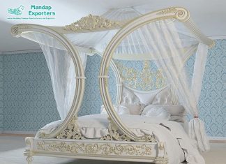 Antique Pearl White Canopy Queen Size Bed Antique Pearl White Canopy Queen Size Bed