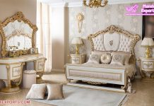 Best White Gold Carving Bedroom Furniture Set