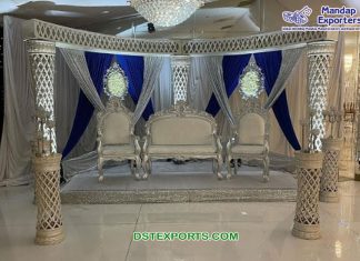 Elegant Wedding Event Stage Silver Furniture Elegant Wedding Event Stage Silver Furniture