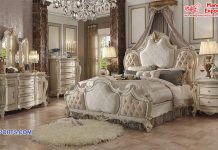 Fancy White Vintage Upholstered Bedroom Set Fancy White Vintage Upholstered Bedroom Set