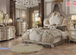 Fancy White Vintage Upholstered Bedroom Set Fancy White Vintage Upholstered Bedroom Set