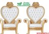 French Style White Gold Wedding Throne Chairs