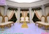 Glamorous White Golden Wedding Mandap Chairs Set
