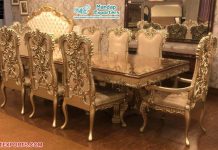 Luxurious Royal Gold Dining Table Set Luxurious Royal Gold Dining Table Set