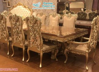 Luxurious Royal Gold Dining Table Set Luxurious Royal Gold Dining Table Set